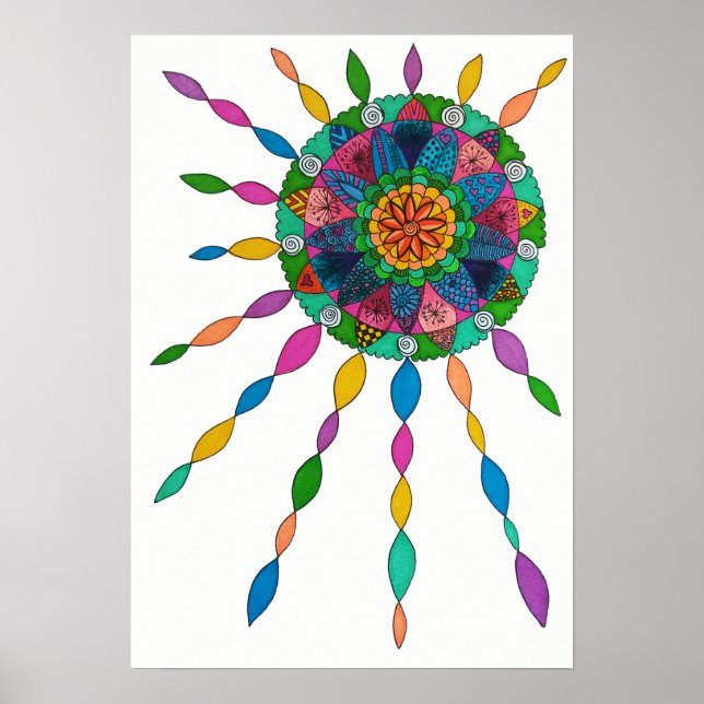 Aktivera Joy Healing Mandala Poster (Framsidan)