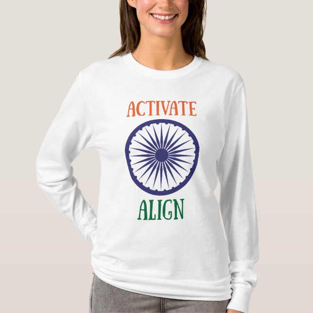 Aktivera och justera Align Ashoka Chakra T Shirt (Framsida)