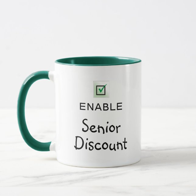 Aktivera Senior Discount Funny Quote Coffee Mugg (Vänster)