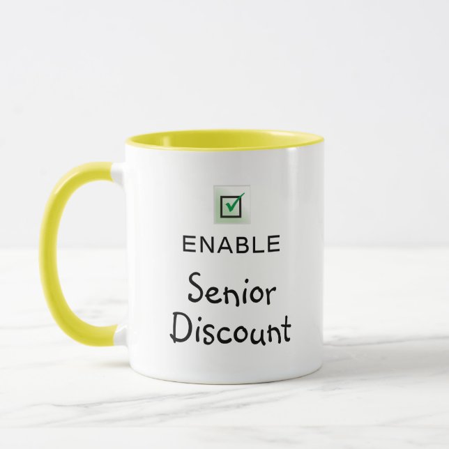 Aktivera Senior Discount Funny Quote Coffee Mugg (Vänster)
