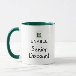 Aktivera Seniorrabatt Roligt Citat Kaffemug Mugg