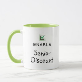Aktivera Seniorrabatt Roligt Citat Kaffemug Mugg