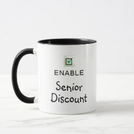 Aktivera Seniorrabatt Roligt Citat Kaffemug Mugg