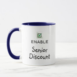 Aktivera Seniorrabatt Roligt Citat Kaffemug Mugg