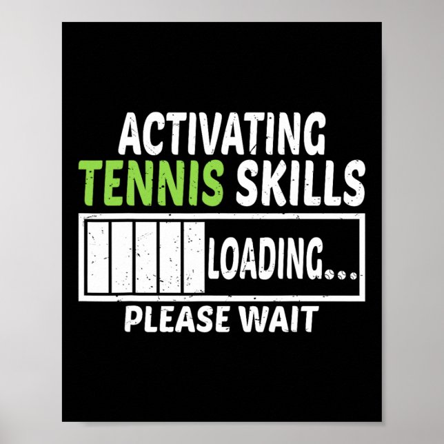 Aktivera Tennis Skills Loading Vänta Tenni Poster (Framsidan)