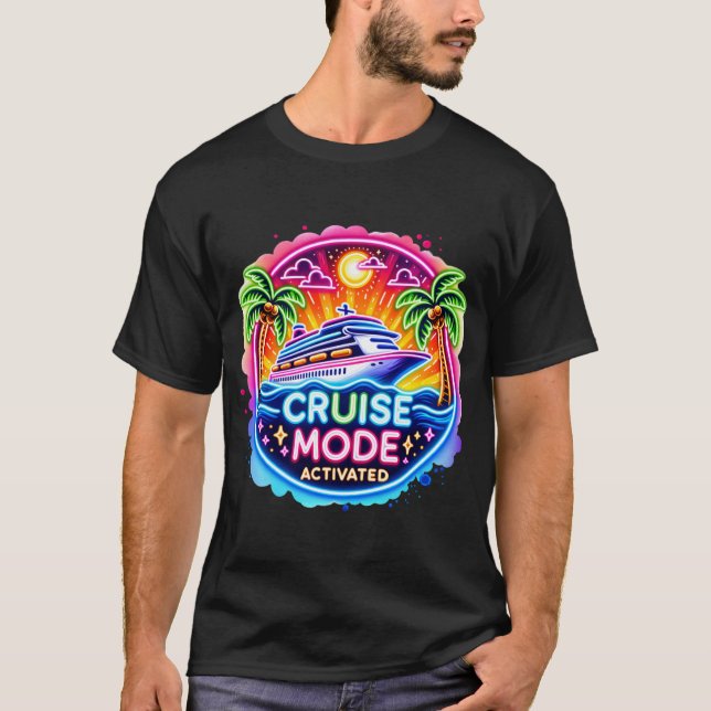 Aktiveraede Resläget Neon | Kryssningsfartyg T Shirt (Framsida)
