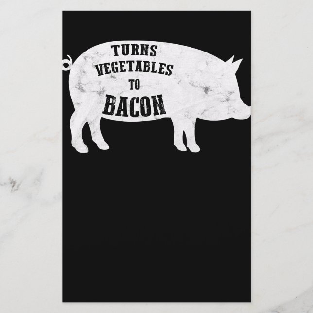 Aktiverar grönsaker till Bacon | Funny BBQ Älskare Brevpapper (Framsida)