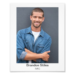Aktiverar headshot for Actors 8x10 Dubbla Text Fototryck