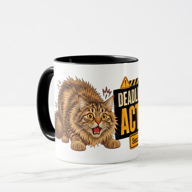 Aktiverat Deadline-läge Kattmugg - Rolig kaffegif Mugg (Framsida vänster)