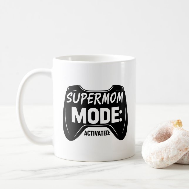 Aktiverat supersnabbläge - fet Mor-dagskorgen Kaffemugg (Med munk)
