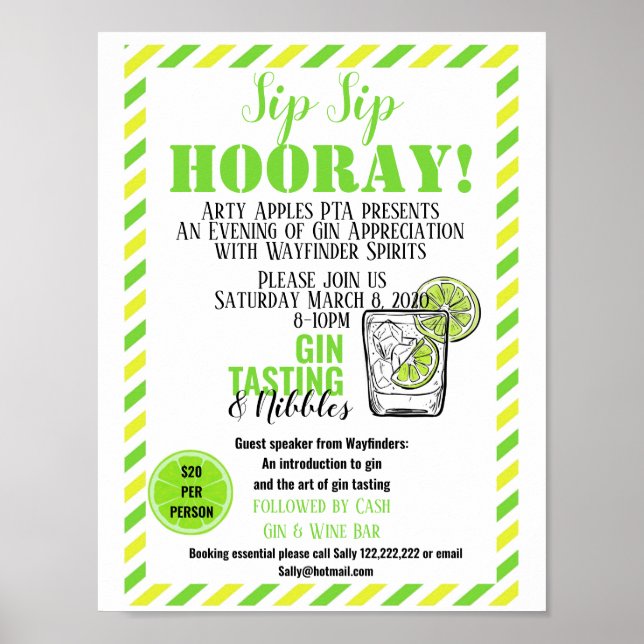 Aktiveringshändelse poster gin och tonic gin party (Framsidan)