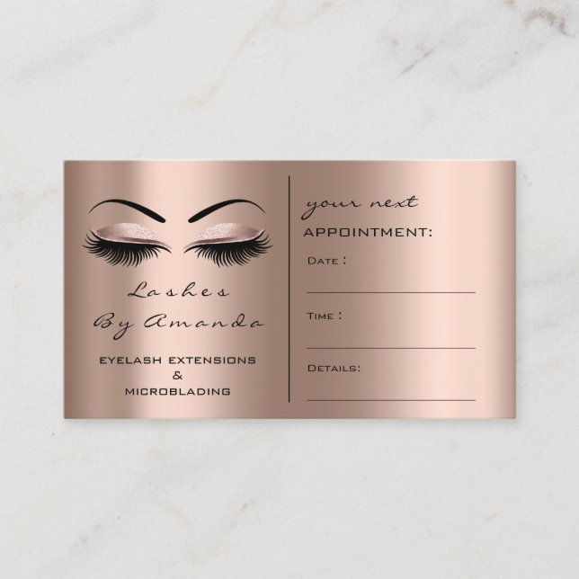 Aktiveringskortsmakeup Artist  Ro Lash VIP Tidsbeställning Kort (Framsida)
