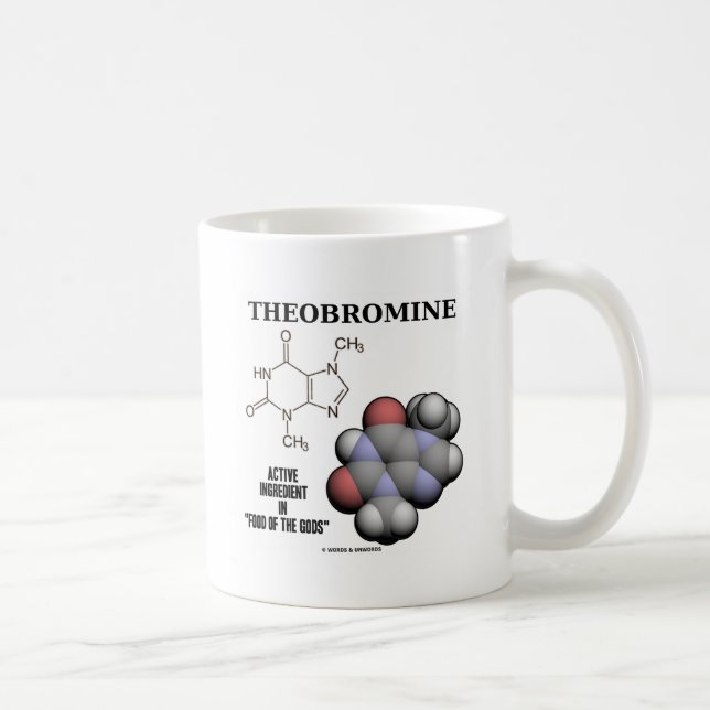 Aktivingrediens för Theobromine (kemiska Molcule) Kaffemugg (Höger)