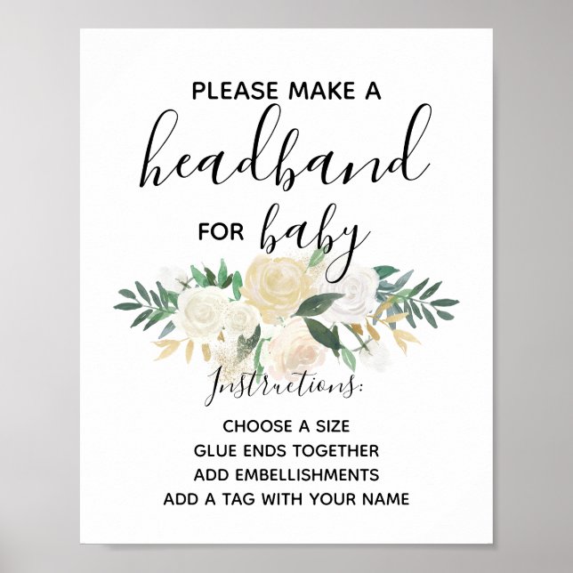 Aktivitet för babyskjortor, huvudband Station Poster (Framsidan)