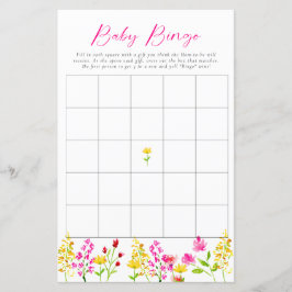 Aktivitet för Party i jodblommor Babydusch Bingo G
