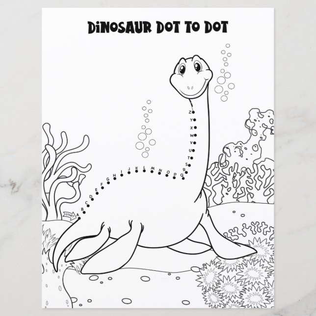 Aktivitet hos barn Cute Dinosaur Alfabetisk punkt  (Framsida)