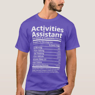 Aktiviteter för näringsvärdesassistent och obestri t shirt
