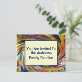 Aktivitetsinbjudan till Family Reunion Tie Dye Swi Vykort