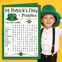 Aktivitetskort för St patrick's day Kids Puzzles Kort