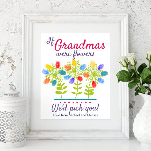 Aktivitetsmall för Grandma Fingerprint DIY Poster