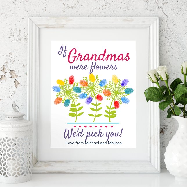 Aktivitetsmall för Grandma Fingerprint DIY Poster (Skapare uppladdad)