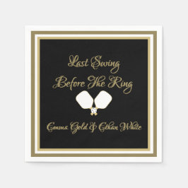 Aktivitetspickleball Guld & White bröllop Helg Pappersservett