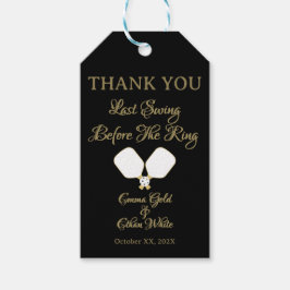 Aktivitetspickleball Guld & White bröllop Helg Presentetikett