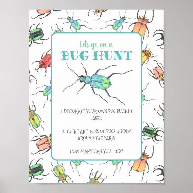 Aktivitetsram för kryp Hunt Party Poster (Framsidan)