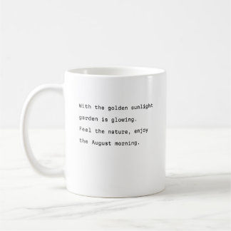 Äktlig kaffetypografi mugg-poetisk trädgård kaffemugg
