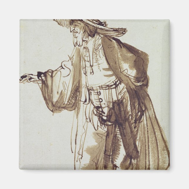 Aktör med en stormrimmad Hat Magnet (Framsidan)