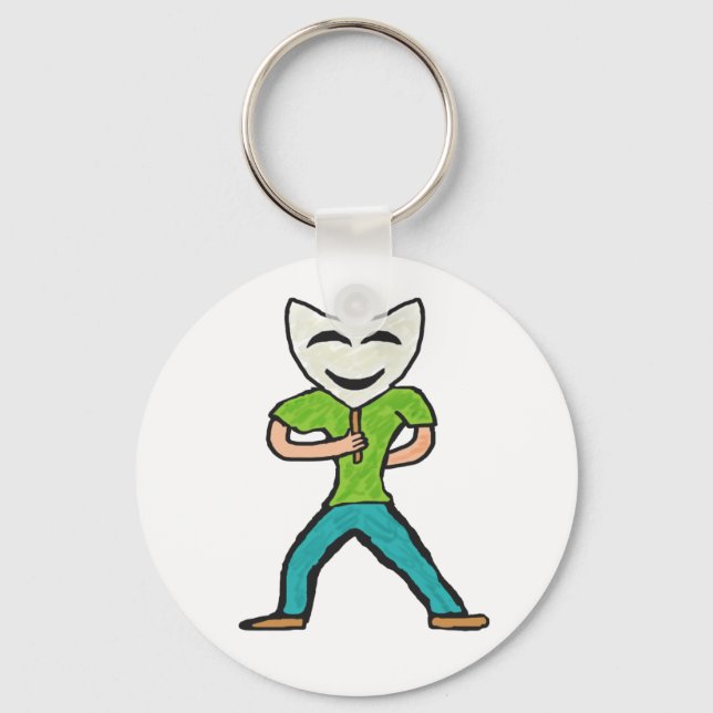 Aktör som agerar med mask nyckelring (Framsida)