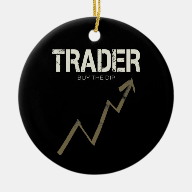 Aktören köper Dip Day Trader och Cryptocurrency Julgransprydnad Keramik (Framsidan)