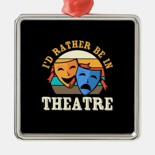 Aktören skulle hellre vara på teatern julgransprydnad metall (Framsidan)