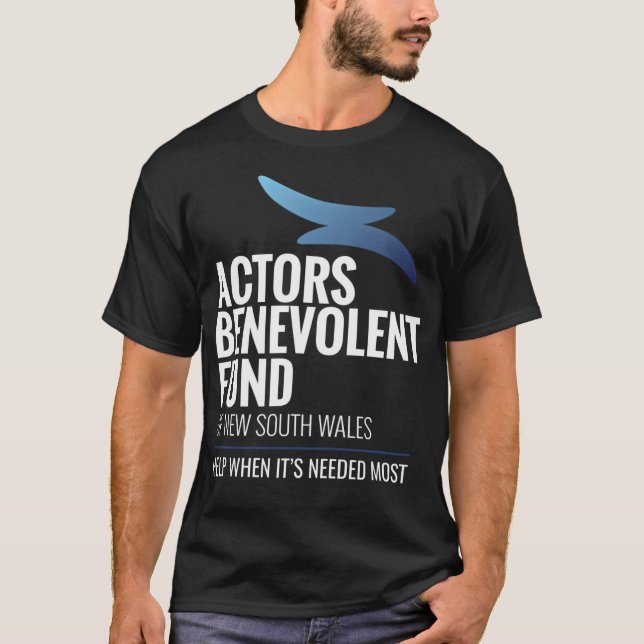 Aktörer Benevolent Fund of New Merchandise. T Shirt (Framsida)