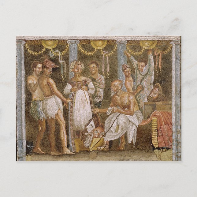 Aktörer som repeterar för satellitspel, c.62-79 AD Vykort (Framsida)