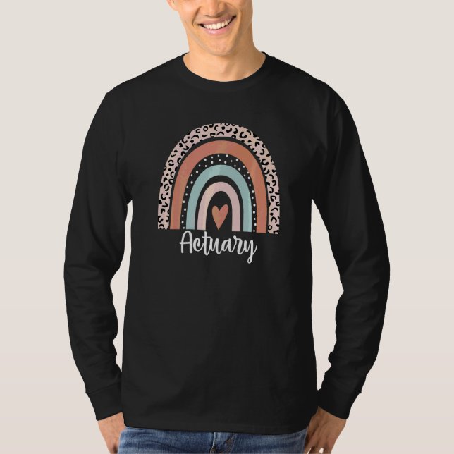 Aktuarie Rainbow Leopard Aktuarie-värdering T Shirt (Framsida)