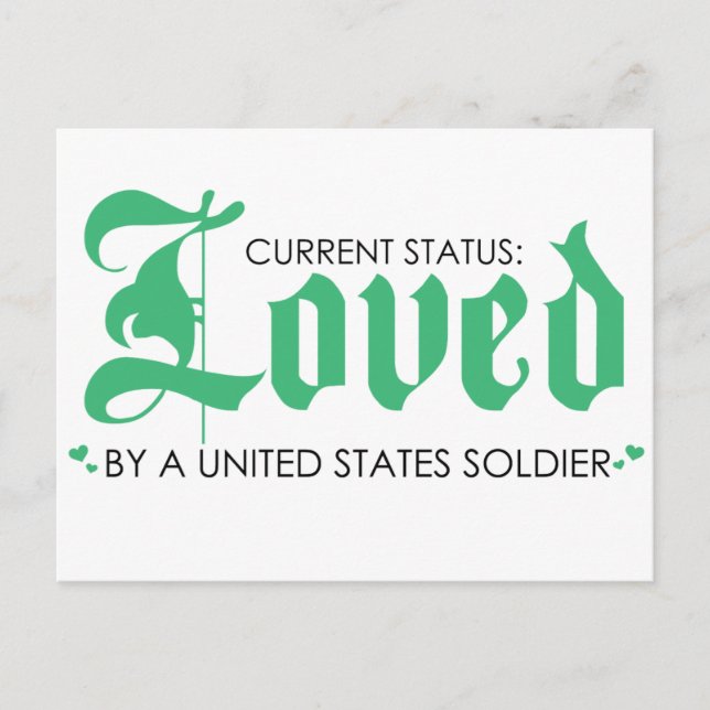 Aktuell status: Loved by a US Soldier Vykort (Framsida)