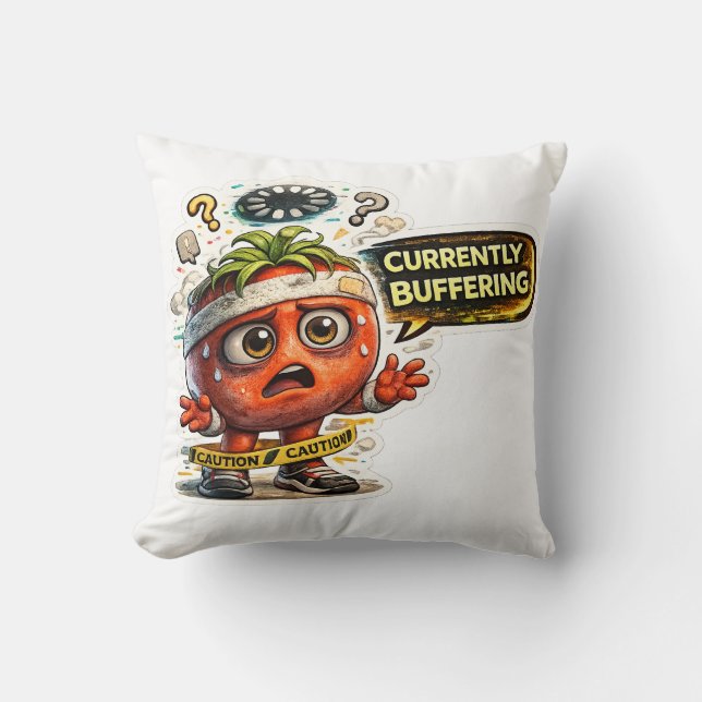 Aktuellt Buffrar Rollig Retro Introvert Grafik  Kudde (Framsida)