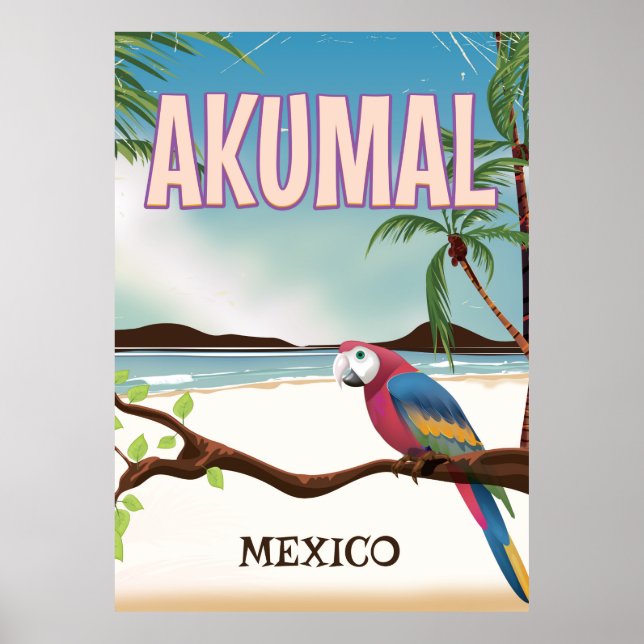 Akumal Mexico Beach-reseaffär Poster (Framsidan)