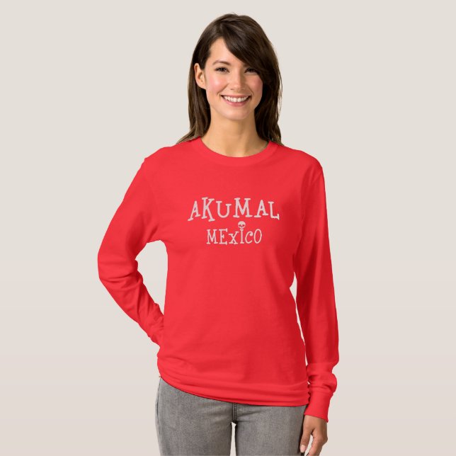 Akumal Mexico Design - Basic Långärmad T-Shirt (Hel framsida)