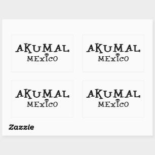 Akumal Mexico Design - Rektangulära fästdon Rektangulärt Klistermärke