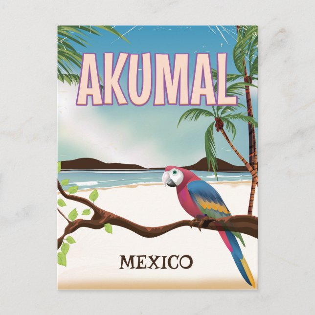 Akumal Mexiko strand reseguide Vykort (Framsida)
