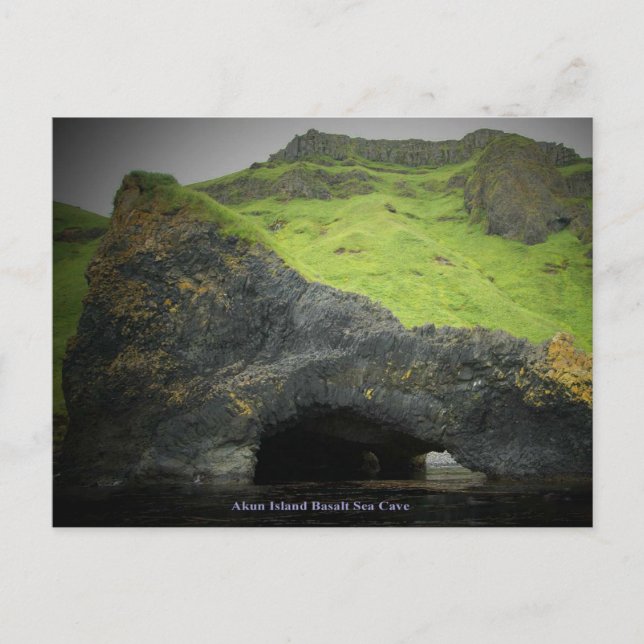 Akun Island Basalt havsgrottan Vykort (Framsida)