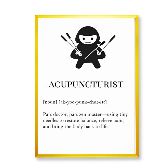 Akupunktör Väggkonst Gåva | Nål Akupunktur  (Acupucture clinic wall decor art,  acupuncture wall chart)