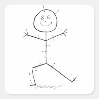 Akupunktur klibbig fyrkantigt klistermärke