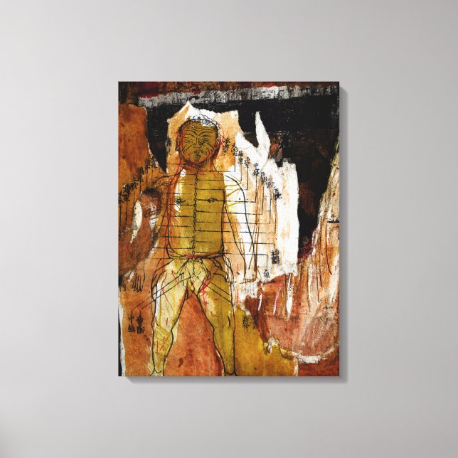 Akupunktur, kollage och blandade medier canvastryck (Framsida)