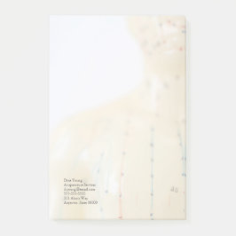 Akupunkturbröstkorgen bleknar post-it block