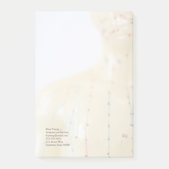 Akupunkturbröstkorgen bleknar post-it block (Framsida)