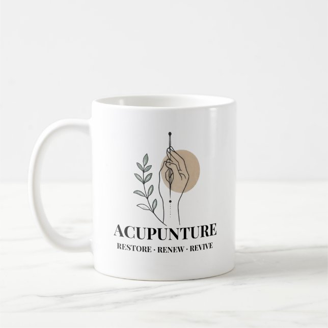 Akupunkturterapimugg Återställ Förnya Återuppliva  Kaffemugg (Vänster)