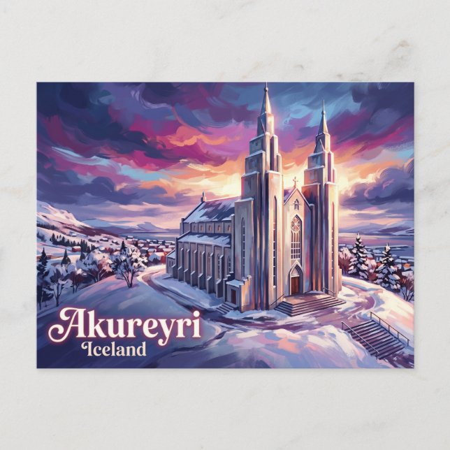 Akureyrarkirkja Island Vykort (Framsida)
